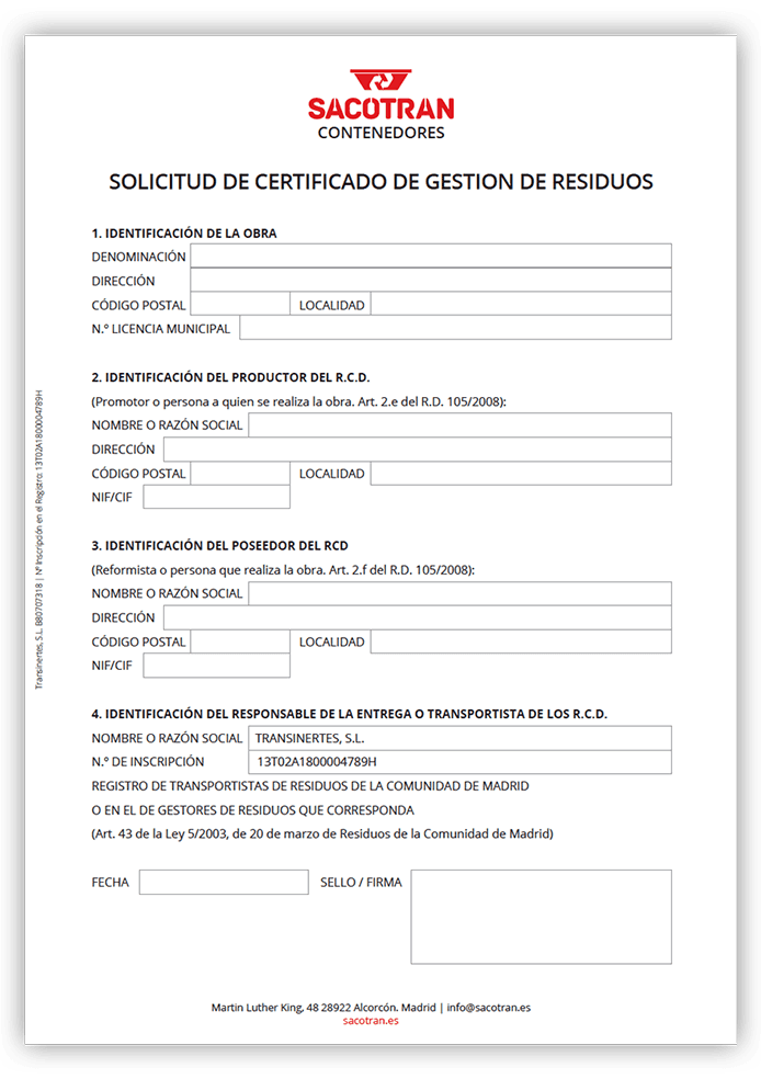 SACOTRAN CERTIFICADO